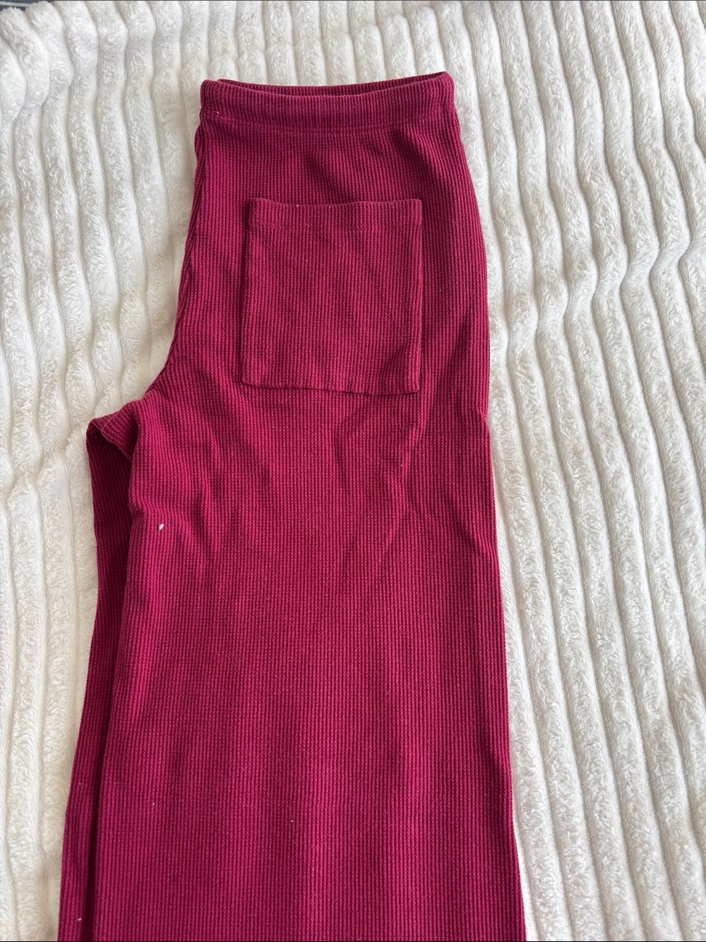 Garage Girls Ribbed Drawstring Leggings - Magenta - Picture 3 of 5